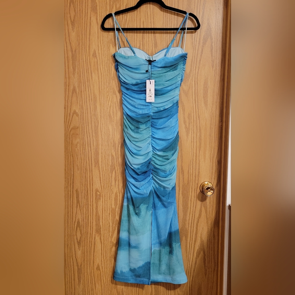 Blue/green Ruched Dress - Picture 2 of 2